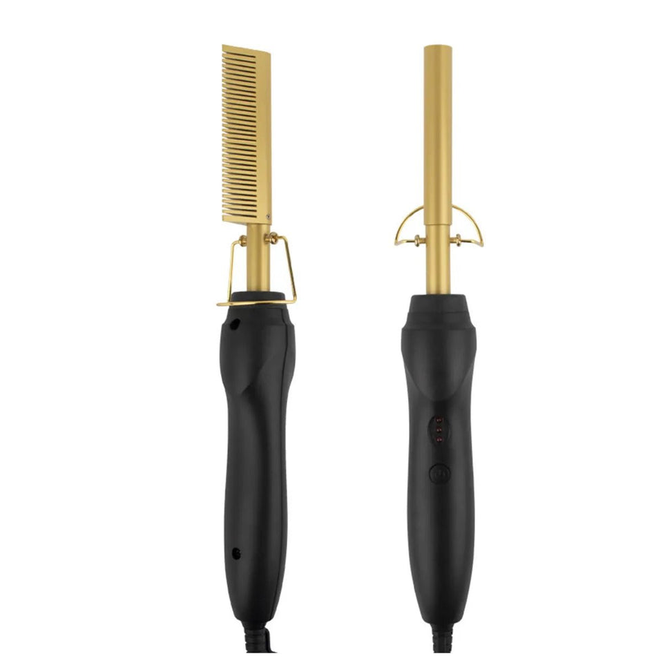 2-in-1 Hot Comb Straightener & Curler