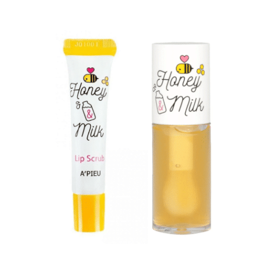 A’pieu Honey & Milk Lip Oil and Lip Scrub Set