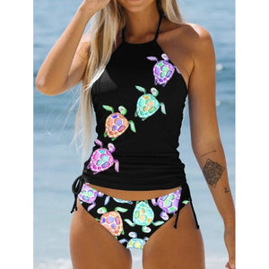 Coconut Halter Tankini Set Swimwear Bikini