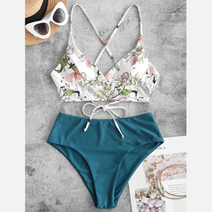 Leaf Print Sexy Bikini Set Swimwear