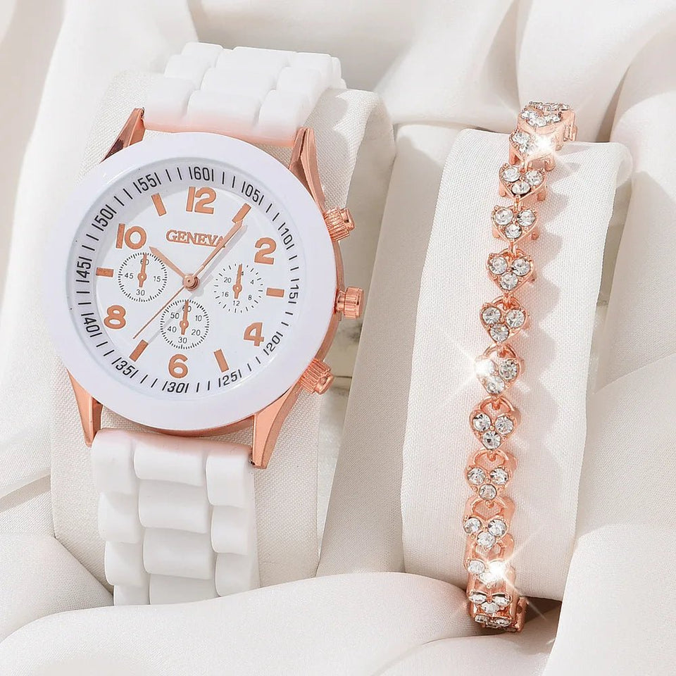 Luxury Women's Watch & Jewelry Set