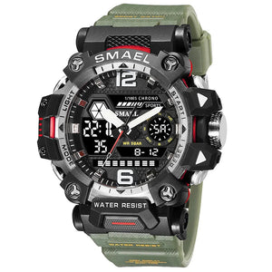 Men's 50m Waterproof Dual Display Sports Watch