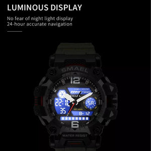 Men's 50m Waterproof Dual Display Sports Watch