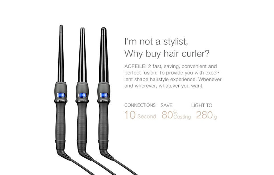 Professional styling hair curling wand